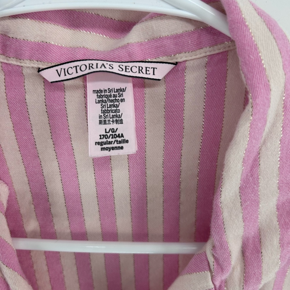 Victoria's Secret Pink Matching  Pajama Set with Gold Accents | Larg - Picture 4 of 6